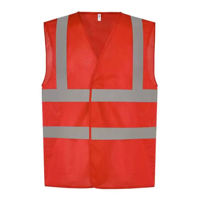 GILET DE SECURITE PERSONNALISABLE YOKO® 'ARMILLO MESH RPET' - rouge