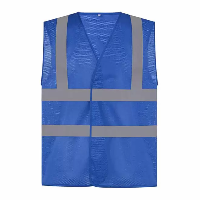 GILET DE SECURITE PERSONNALISABLE YOKO® 'ARMILLO MESH RPET' - bleu royal