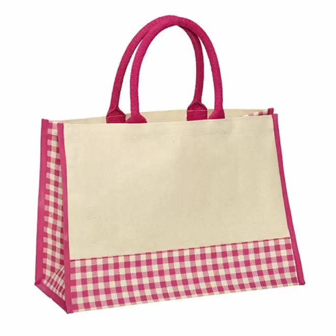 SAC COTON VICHY PERSONNALISABLE 'PERICOS'  - rose