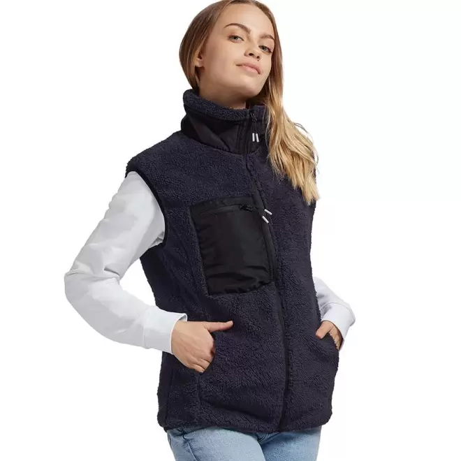 BODYWARMER PERSONNALISABLE FEMME SHERPA MUSTAGHATA® 'ONKA' - bleu marine