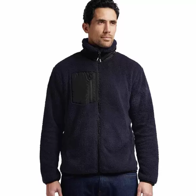 VESTE PERSONNALISABLE SHERPA HOMME MUSTAGHATA® 'RIWAK' - bleu marine