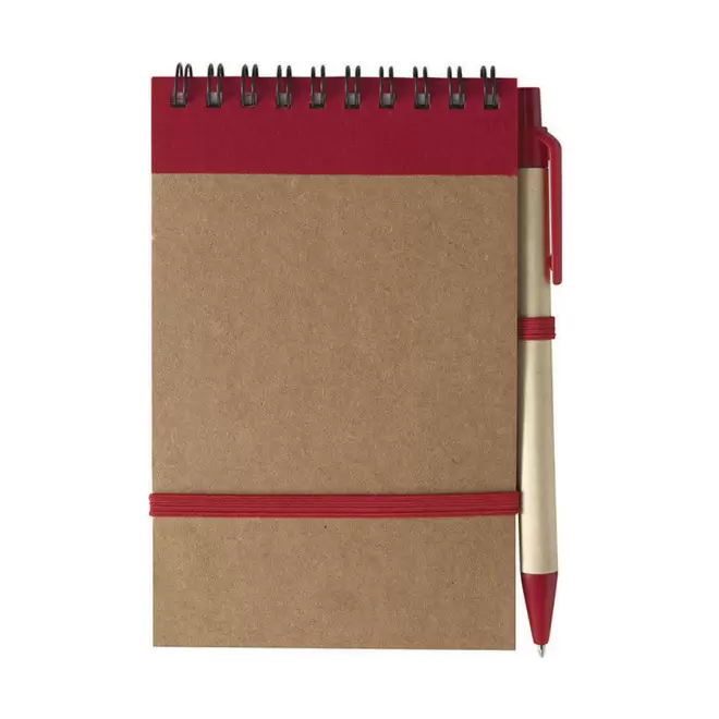 BLOC-NOTES RECYCLE PERSONNALISÉ AVEC STYLO 'PAPYRUS' LIGNÉ - rouge