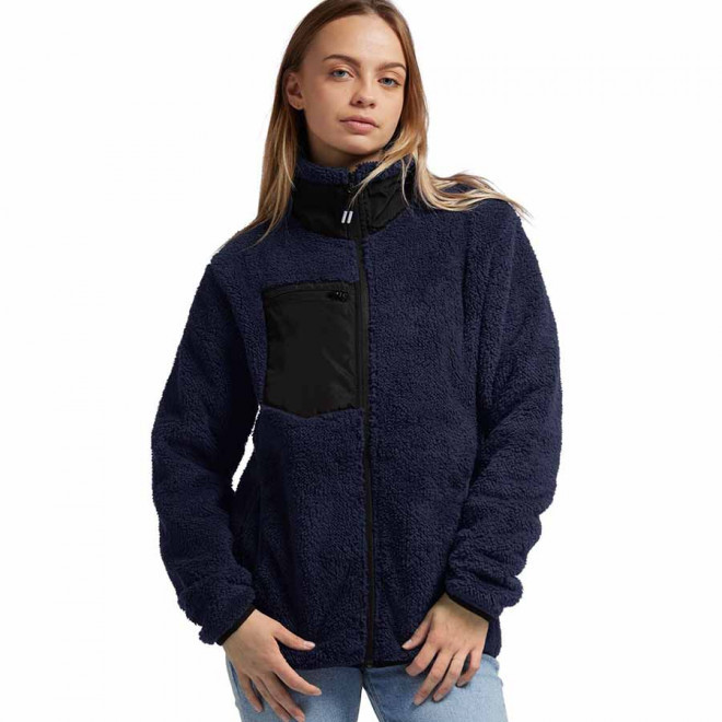 VESTE PERSONNALISABLE SHERPA FEMME MUSTAGHATA® 'ANOUK' - bleu marine