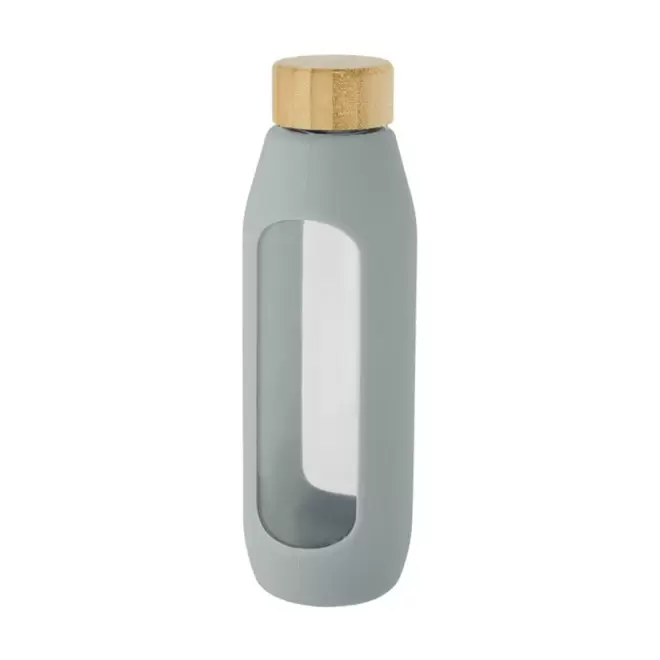 BOUTEILLE PERSONNALISEE VERRE BOROSILICATE 'SILIGRIP' - gris