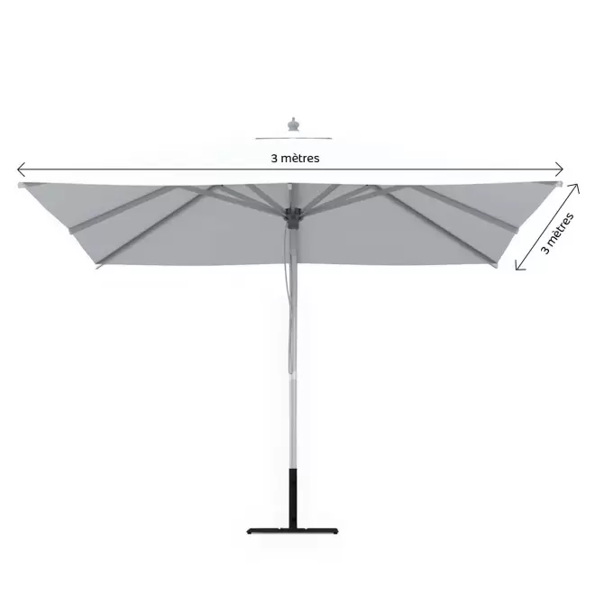 PARASOL ALUMINIUM CARRE 'SENTIDO QUADRI' - L : 3 x 3 m