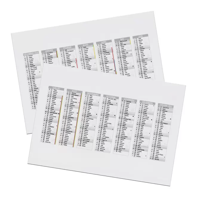 CALENDRIER REMBORDE PERSONNALISABLE 'CREDI' 55x39cm - 55 x 39 cm