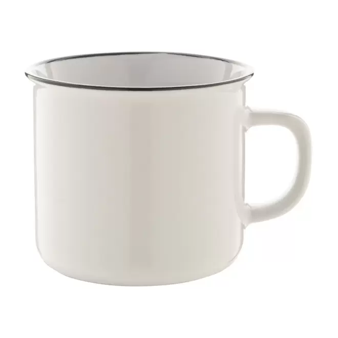 MUG PUBLICITAIRE EN CÉRAMIQUE DESIGN VINTAGE 'RONSIO' - blanc