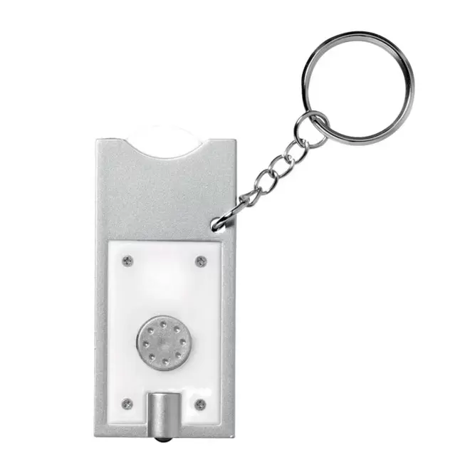 PORTE-CLÉS PUBLICITAIRE LAMPE JETON 'ALLEGRO' - blanc