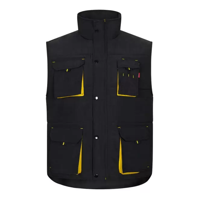 GILET MATELASSE PERSONNALISABLE 'ARIDO' - black/yellow