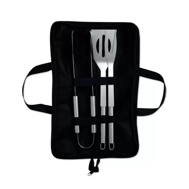 SET A BARBECUE 3 PIECES PERSONNALISABLE 'BROCHETTE' - noir
