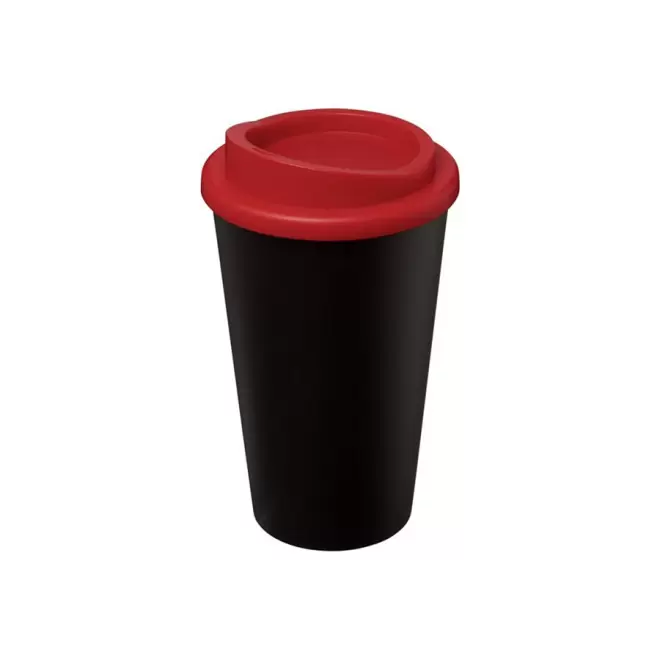 GOBELET PUBLICITAIRE ISOTHERME AMERICANO® 350 ML 'IBON' - noir/rouge