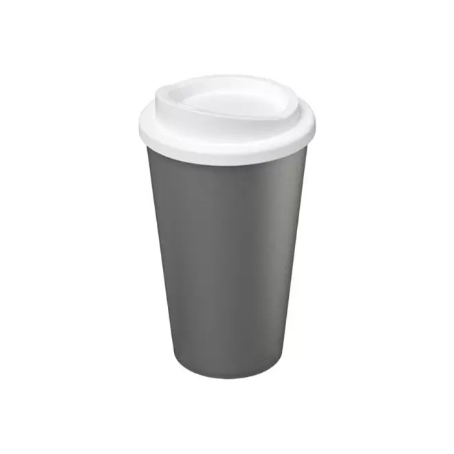 GOBELET PUBLICITAIRE ISOTHERME AMERICANO® 350 ML 'IBON' - argenté/blanc