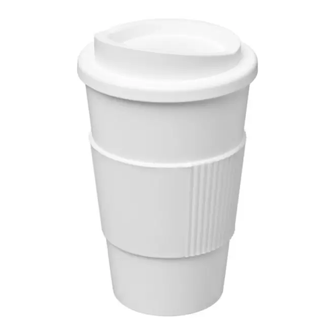 GOBELET PUBLICITAIRE GRIP ISOTHERME AMERICANO® 350 ML 'PULI' - blanc