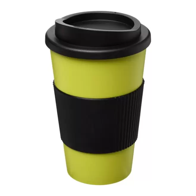 GOBELET PUBLICITAIRE GRIP ISOTHERME AMERICANO® 350 ML 'PULI' - vert/noir