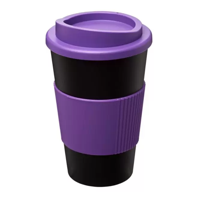 GOBELET PUBLICITAIRE GRIP ISOTHERME AMERICANO® 350 ML 'PULI' - noir/violet