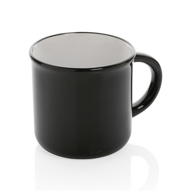 MUG PERSONNALISÉ EN CÉRAMIQUE 280 ML 'LUKIO' - noir/blanc