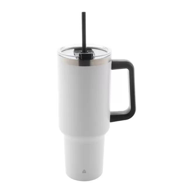 MUG ISOTHERME ACIER 1.2L PERSONNALISE 'TENDENZI INOX' - blanc