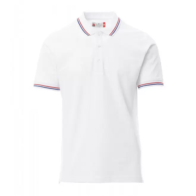 POLO PERSONNALISABLE MIXTE TRICOLORE 'FRANCIA' - blanc