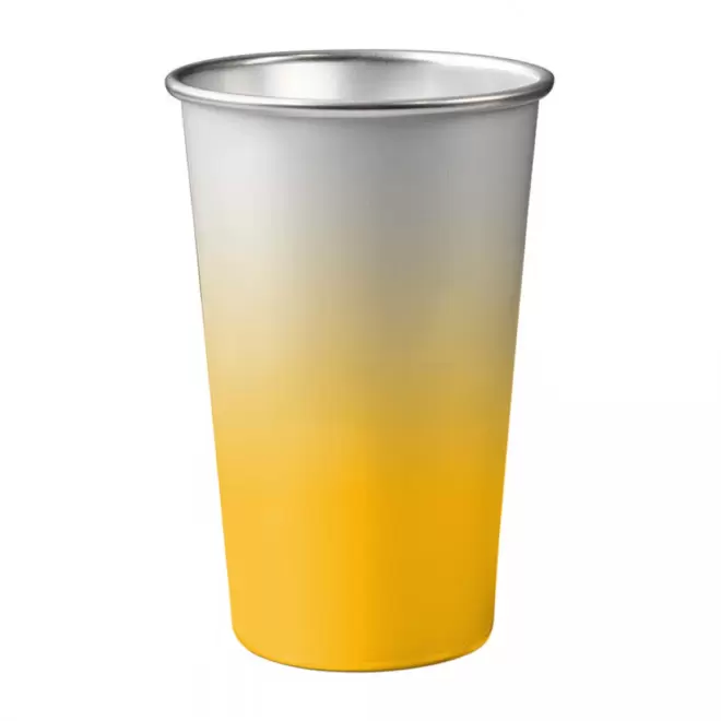 GOBELET MAGIQUE EN ALU RECYCLE 45CL PERSONNALISABLE 'DIVERTY' - jaune