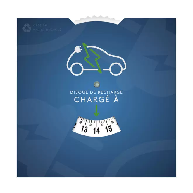 DISQUE STATIONNEMENT PUBLICITAIRE 'APARKA ELEC' - bleu