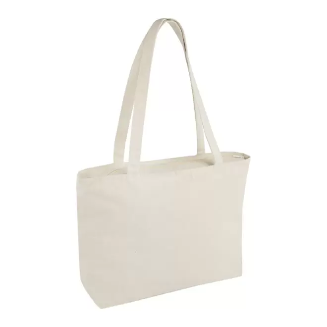 SAC SHOPPING PUBLICITAIRE ZIPPÉ 320G/M² 'PAVIR' - naturel