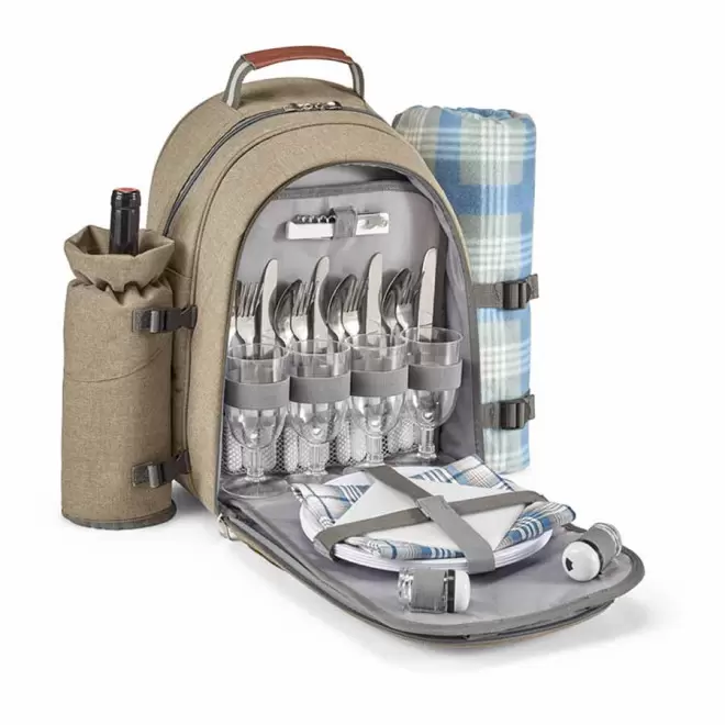 SAC A DOS PIQUE NIQUE ISOTHERME PERSONNALISABLE 'POKRA' - brun clair