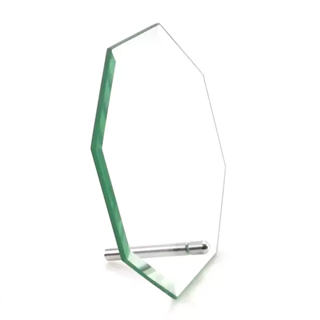 PLAQUE TROPHÉE PERSONNALISÉE EN VERRE 'VICKY' - transparent