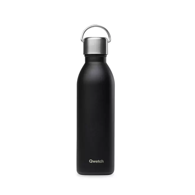 BOUTEILLE ISOTHERME PERSONNALISABLE QWETCH® 'ACTIVE' 600ML - noir