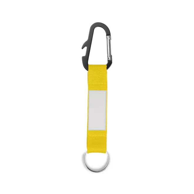 PORTE-CLÉS AVEC MOUSQUETON PERSONNALISABLE 'HOOKY DECAPS' - jaune