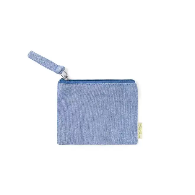PORTE-MONNAIE PERSONNALISABLE EN COTON RECYCLÉ 'NALOU' - bleu