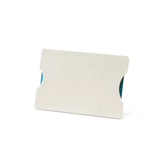 ÉTUI POUR CARTE PERSONNALISÉ RIGIDE ANTI-RFID 'DOJA STRAW' - naturel