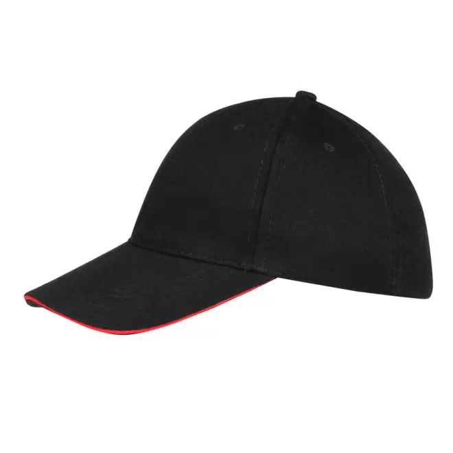 CASQUETTE PUBLICITAIRE 'BUFFALO' 260 GR/M² - noir/rouge