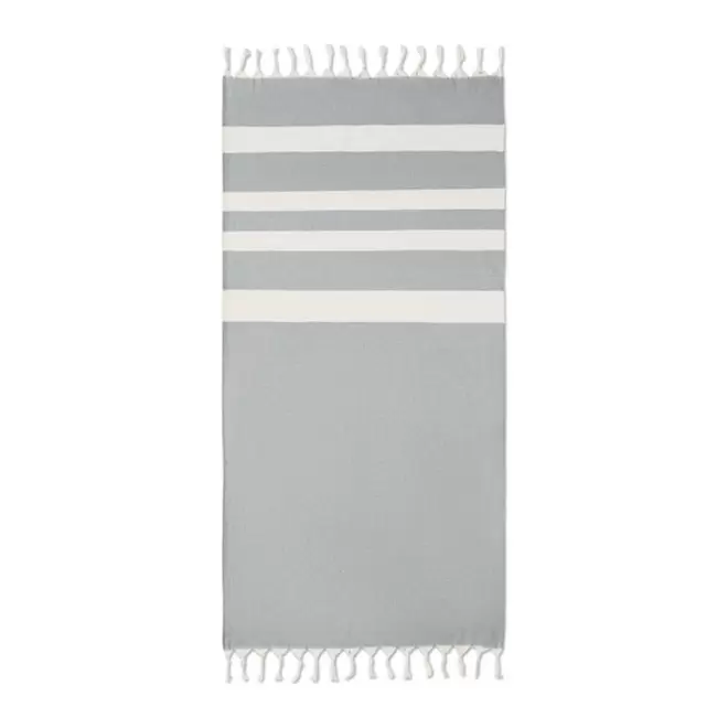 FOUTA PERSONNALISÉE 'HORTENSE 140' - gris foncé