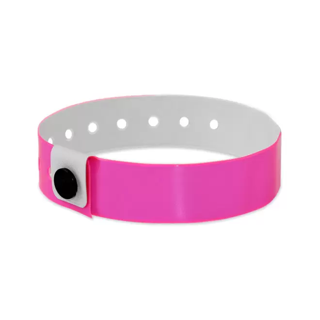 BRACELET PERSONNALISÉ EN VINYLE 'PUNCHY' - rose fluo
