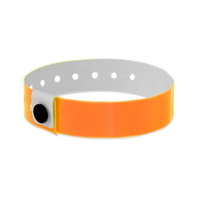BRACELET PERSONNALISÉ EN VINYLE 'PUNCHY' - orange fluo