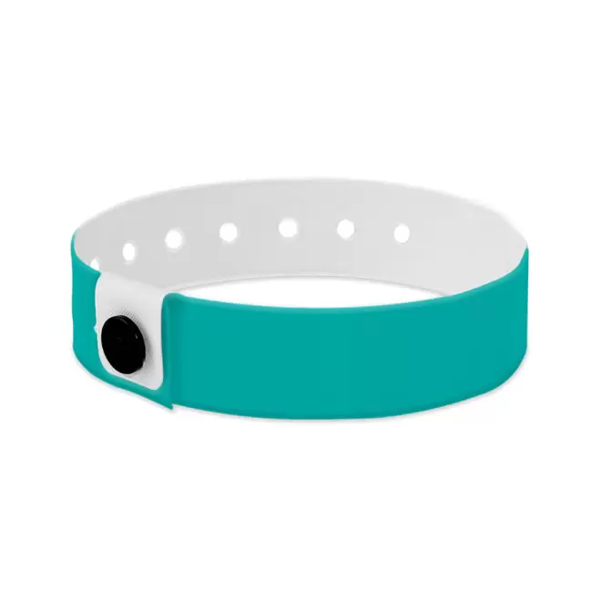 BRACELET PERSONNALISÉ EN VINYLE 'PUNCHY' - bleu turquoise