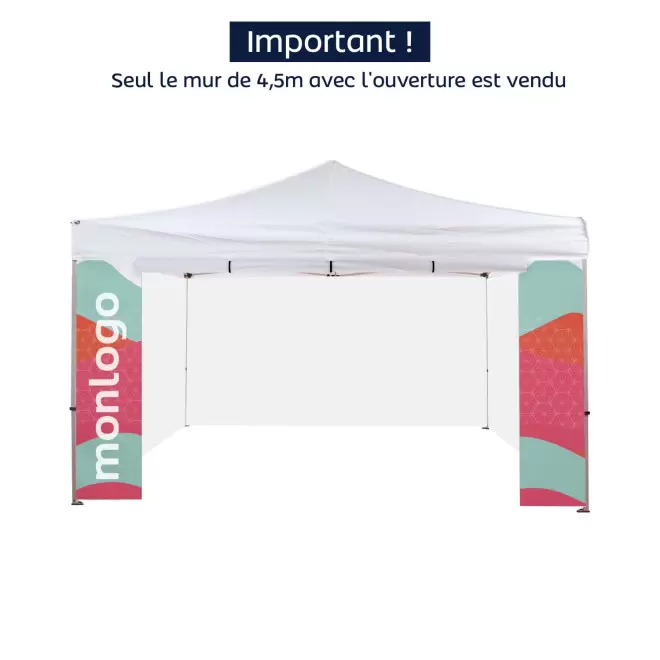 MUR PORTE CENTRALE TENTE PUBLICITAIRE 4.5 X3 "TELTA" - blanc