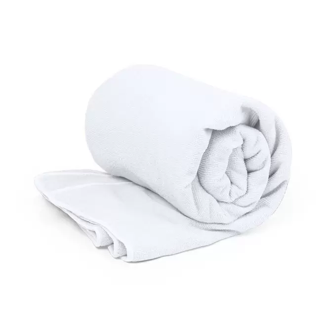 DRAP DE BAIN PUBLICITAIRE SUBLIMATION BLANCHE 90X170 'DULLA RPET' - blanc