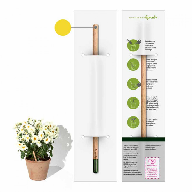 CRAYON COULEUR ET CARTONNETTE PERSONNALISÉS 'POUSS COLOR FULL' - marguerite