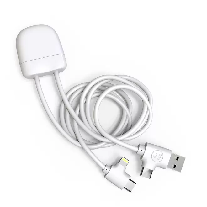 CÂBLE DE CHARGE PERSONNALISÉ 1 MÈTRE XOOPAR® 'ICE-C' - blanc