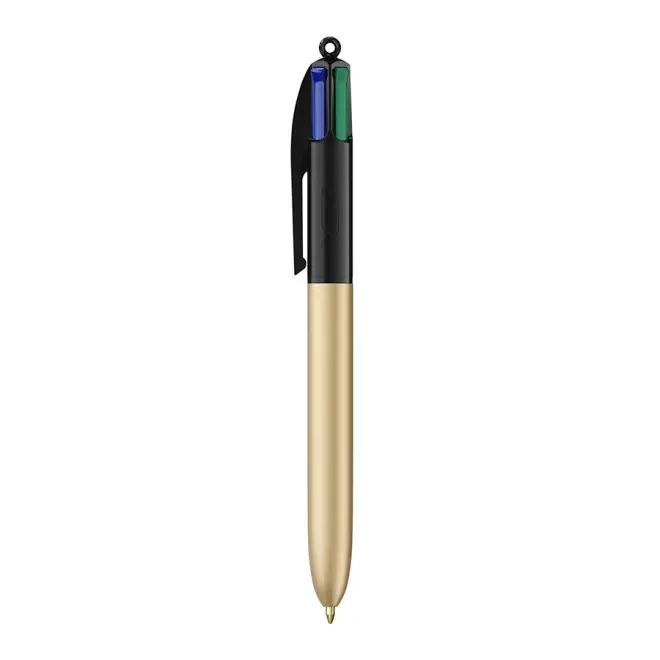 STYLO BIC® PERSONNALISABLE 4 COULEURS 'GLACE' - noir/rdoré