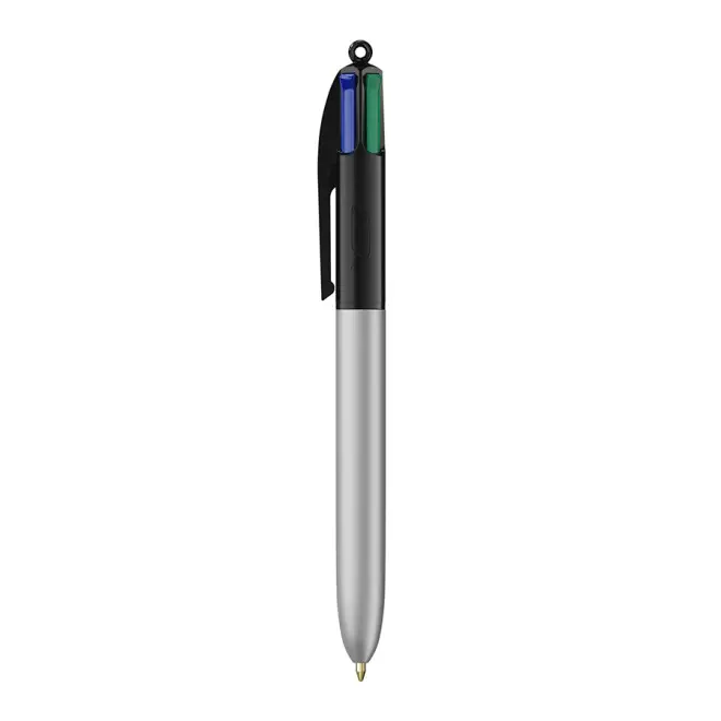 STYLO BIC® PERSONNALISABLE 4 COULEURS 'GLACE' - noir/argenté