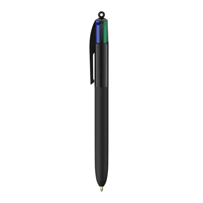 STYLO BIC® 4 COULEURS PERSONNALISÉ 'SOFT STYLE' - noir/noir