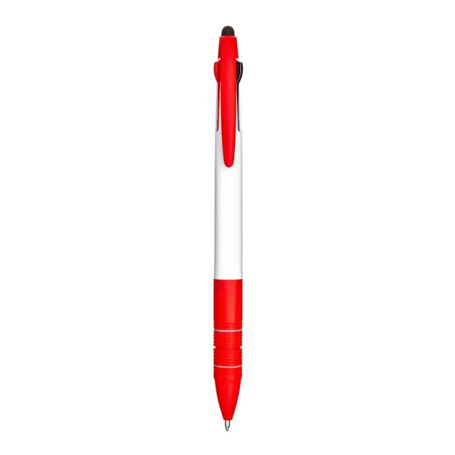 STYLO PUBLICITAIRE 3 COULEURS AVEC STYLET 'MAYALL' - rouge/blanc