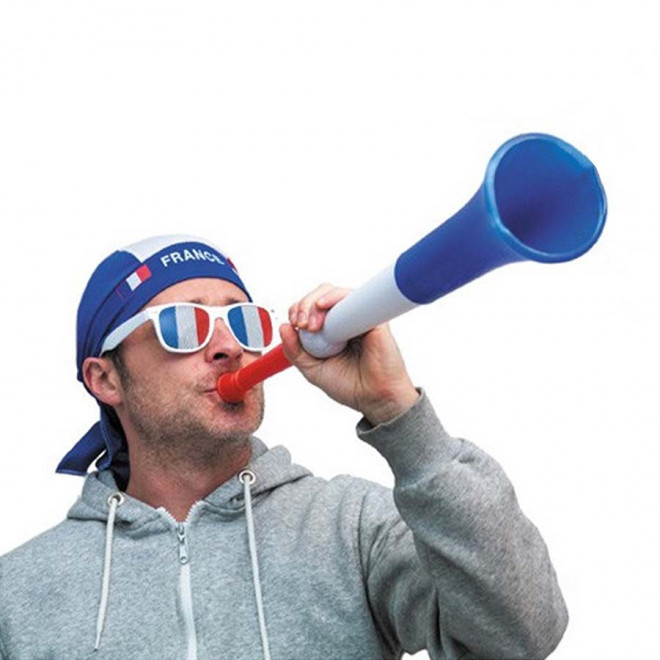 PORTE-VOIX VUVUZELA SUPPORTER FRANCE 'VUVUF' - bleu/blanc/rouge