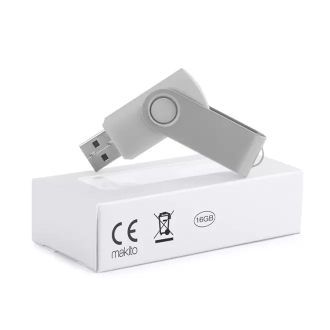 CLÉ USB PERSONNALISABLE 16 GO 'FULL COLOR TWISTER' - argenté