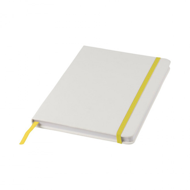 CARNET PUBLICITAIRE A5 EN PU 'AURELIEN LIGNE' - blanc/jaune