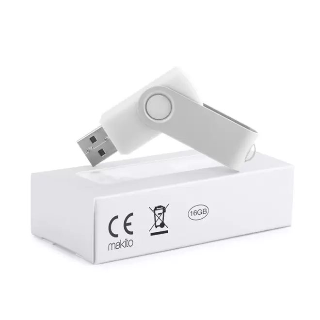 CLÉ USB PERSONNALISABLE 16 GO 'FULL COLOR TWISTER' - blanc