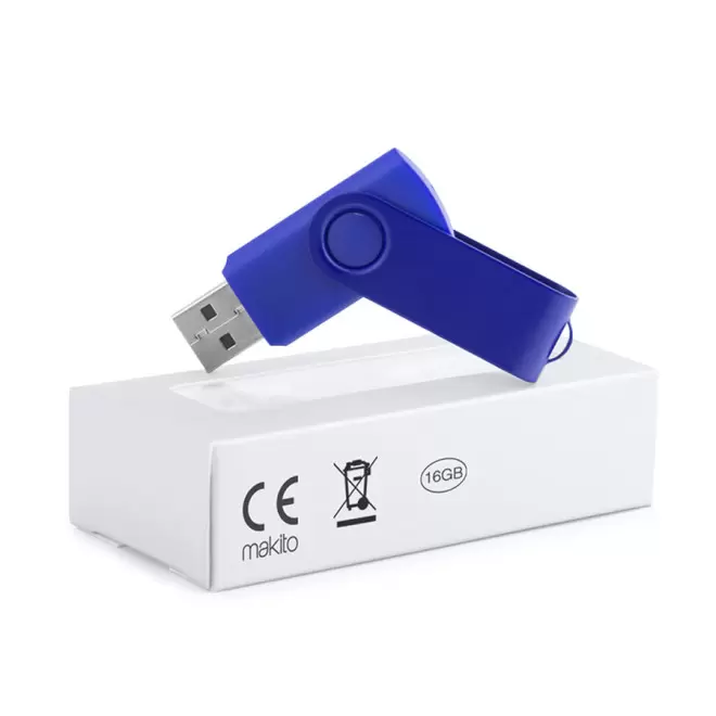 CLÉ USB PERSONNALISABLE 16 GO 'FULL COLOR TWISTER' - bleu