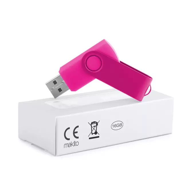 CLÉ USB PERSONNALISABLE 16 GO 'FULL COLOR TWISTER' - fuchsia